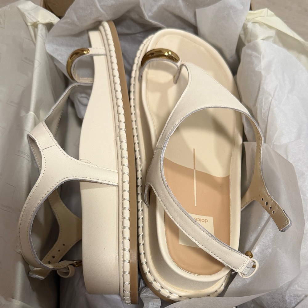 Dolce Vita Cream Platform Slingback Sandals